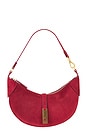 view 1 of 4 Suede Shoulder Bag Small in Pomegranate