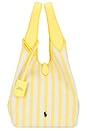 view 1 of 4 Stripe Polo Canvas Medium Tote in Collegiate Yellow & White