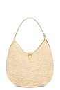view 2 of 4 Raffia Leather Medium Shoulder Bag in Natural & Cashmere