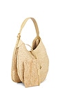 view 3 of 4 Raffia Leather Medium Shoulder Bag in Natural & Cashmere