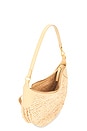 view 4 of 4 Raffia Leather Mini Shoulder Bag in Natural & Cashmere