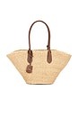view 1 of 4 Raffia Stripe Tote Bag in Natural