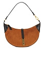 view 1 of 4 Small Suede Leather Shoulder Bag in Toffee & Black