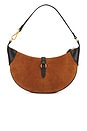 view 2 of 4 Small Suede Leather Shoulder Bag in Toffee & Black