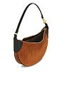 view 5 of 4 Small Suede Leather Shoulder Bag in Toffee & Black