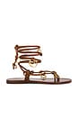 view 1 of 5 Leather Ring Wrap Flat Sandals in Cuoio