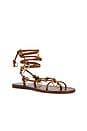 view 2 of 5 Leather Ring Wrap Flat Sandals in Cuoio