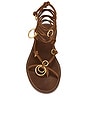view 4 of 5 Leather Ring Wrap Flat Sandals in Cuoio