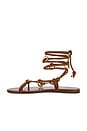 view 5 of 5 Leather Ring Wrap Flat Sandals in Cuoio