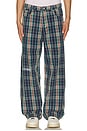 view 4 of 5 Formula Plaid Baggy Jeans in Navy