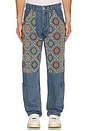 view 4 of 5 Floral Ultra Double Knee Work Pant in Indigo