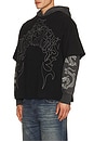 view 2 of 5 Dragon Layered Hoodie in Faded Black