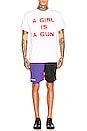 view 4 of 4 T-SHIRT GIRL IS A GUN in White