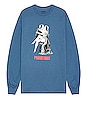 view 1 of 3 French Kiss Long Sleeve T-shirt in Indigo
