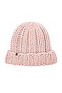 view 3 of 3 Plush Fleece Lined Chunky Cuffed Beanie in Soft Pink