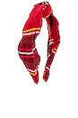 view 3 of 3 Knot Headband in Red Plaid