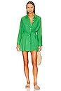 view 1 of 3 Mini Shirt Dress with Tie in Kelly Green