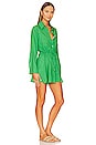 view 2 of 3 Mini Shirt Dress with Tie in Kelly Green