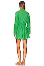 view 4 of 3 Mini Shirt Dress with Tie in Kelly Green