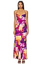 view 1 of 3 Silky Watercolor Maxi Dress in Fuchsia Multi