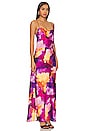 view 2 of 3 Silky Watercolor Maxi Dress in Fuchsia Multi