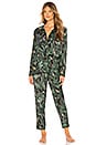 view 1 of 3 Silky Jungle Print PJ Set in Emerald Print