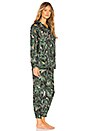 view 2 of 3 Silky Jungle Print PJ Set in Emerald Print