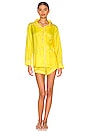 view 1 of 4 Faux Silk Pajama Set in Yellow & Pink