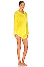 view 2 of 4 Faux Silk Pajama Set in Yellow & Pink