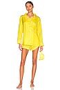 view 4 of 4 Faux Silk Pajama Set in Yellow & Pink