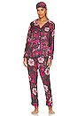 view 2 of 4 Floral Pajama Set With Eye Mask in Fuchsia Multi