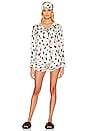 view 4 of 4 Cheetah Pajama Set With Eye Mask in Cream Multi