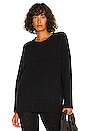 view 1 of 4 Cozy Knit Oversized Crew Sweater with Pockets in Black