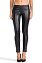 view 1 of 6 Faux Leather Paneled Legging in Black
