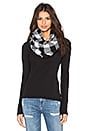 view 1 of 3 Fleece Lined Plaid Infinity Scarf in Black & White