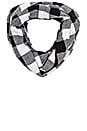 view 2 of 3 Fleece Lined Plaid Infinity Scarf in Black & White