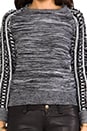 view 4 of 6 Moto Marled Fringe Sweater in Black/White in Black & White