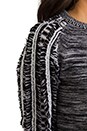view 5 of 6 Moto Marled Fringe Sweater in Black/White in Black & White