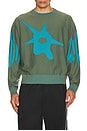 view 3 of 4 KUU 크루넥 스웨터 in Green & Blue