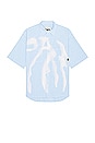 view 1 of 4 Cadence Boxy Short Sleeve Shirt in Blue Stripe