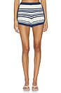 view 1 of 6 Schild Knit Shorts in White & Navy