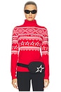 view 1 of 4 Holiday Roll Neck Sweater in Red & White