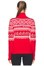 view 3 of 4 Holiday Roll Neck Sweater in Red & White