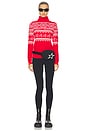 view 4 of 4 Holiday Roll Neck Sweater in Red & White