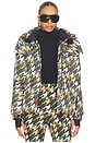 view 2 of 6 CHAQUETA PARKA PARA ESQUÍ. CANDICE in Green Scratch Houndstooth