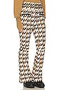 view 2 of 6 Aurora Flare Pant in Iconic Camel, Black, & White Houndstooth