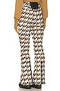 view 4 of 6 Aurora Flare Pant in Iconic Camel, Black, & White Houndstooth