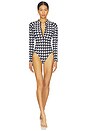 view 1 of 4 MAILLOT DE BAIN 1 PIÈCE PM in Houndstooth, Black & Snow White