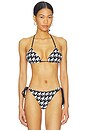 view 1 of 4 HAUT DE MAILLOT DE BAIN PM in Houndstooth, Black & Snow White