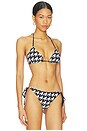 view 2 of 4 HAUT DE MAILLOT DE BAIN PM in Houndstooth, Black & Snow White